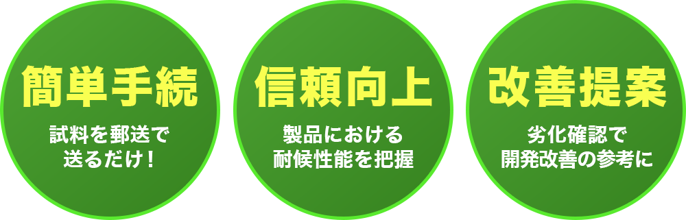 商品の耐候性テスト